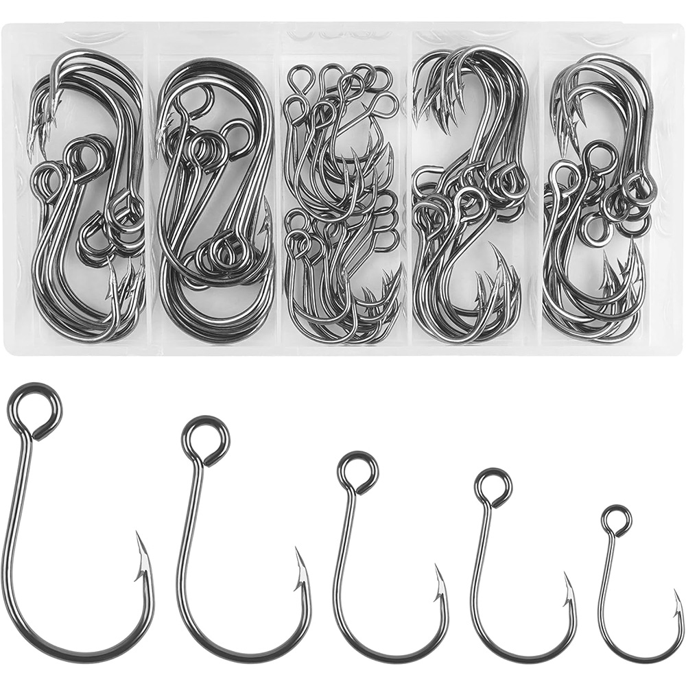 Fishing Hook Assortment - 70 szt. Pojedyncze haczyki wędkarskie Pojedyncze